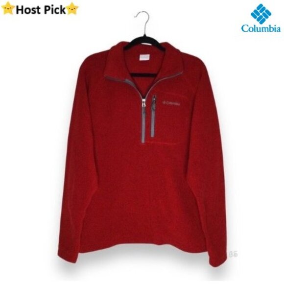 Columbia Other - Was $34 COLUMBIA Men's 1/4 Zip Fleece Pullover Sweatshirt Red Size Large - EUC